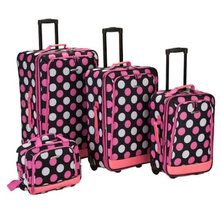 Rockland 4Pc Mulpinkdot Luggage Set F106-MulPinkdot